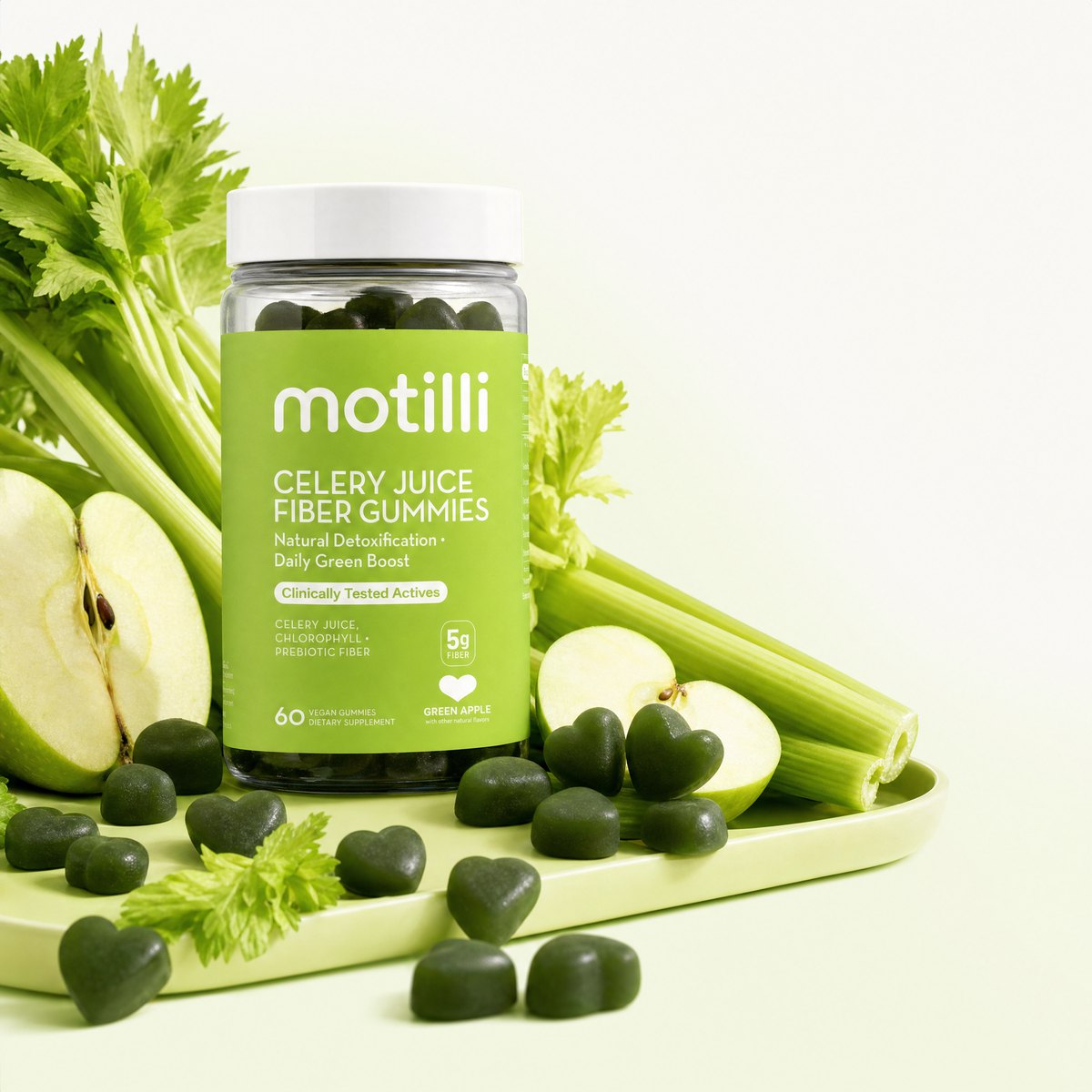 Motilli celery juice fiber gummies — Gastroenterologist-Recommended Formula